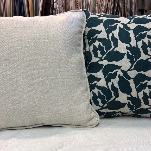 PAIR 20x20 Walter.G Flores Pacific Blue Linen Studio Craft Pillows